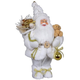Christmas Paradise Weihnachtsmann Viggo, 4 Größen (30-80cm) (Deko Figur, 1 St), weiß-gold weiß 30 cm