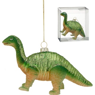Christbaumschmuck Figuren Anhänger Weihnachstbaumschmuck Dino Dinosaurier Drache aus Glas (1 x Christbaumschmuck Dinosaurier)