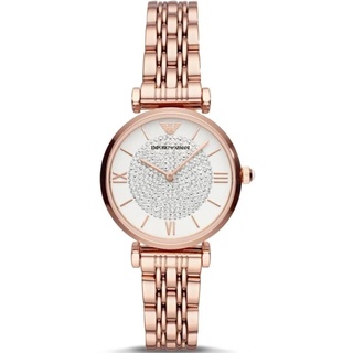 Emporio Armani Uhr für Damen , Zweizeiger Uhrwerk, 32mm Rose Gold Edelstahlgehäuse mit einem Edelstahlarmband, AR11244