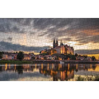 GUOHLOZ Puzzle Erwachsene - Favorite Things | Puzzle 1000 Teile Erwachsene | Puzzel | Puzzle für Erwachsene | Farbverlauf Puzzle | Deutschland, Sachsen, Meißen, Elbe, 75x50cm