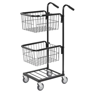 Kongamek Mini- Servierwagen In Schwarz Mit 2 Körben 415x355x220mm Mit Bremse