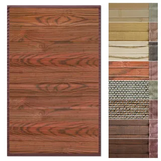 Floordirekt Bambusteppich Bambusmatte mit Stoffrahmen | Natur Design in vielen Farben & Größen (90 x 120 cm, Magenta Braun)
