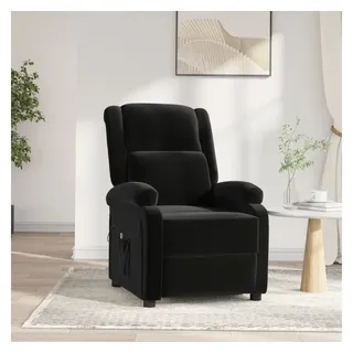 vidaXL Relaxsessel Elektrisch Samt 93 x 98 x 93 cm Schwarz mit Fernbedienung und Kissen