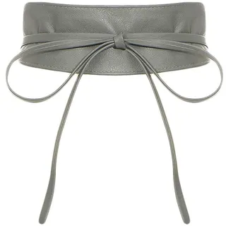 malito – Damen Taillengürtel aus 100% weichem Echtleder – Onesize Bindegürtel mit verstellbarem Taillenband – breiter Wickelgürtel mit Schleife – Hüftgürtel G100 (Dunkelgrau) - Einheitsgröße