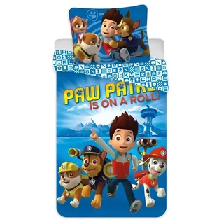 PAW PATROL Bettwäsche Bettbezug 135x200 80x80 Baumwolle · Kinderbettwäsche für Mädchen und Jungen · 2 teilig · 1 Kissenbezug 80x80 + 1 Bettbezug 135x200 cm