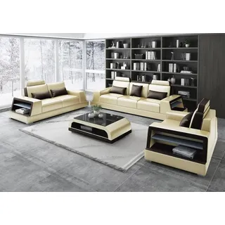 Wohnzimmer Polstergarnitur Ledersofa Couch Sofa Sitz Polster Garnituren 3+2+2