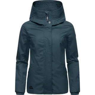 Ragwear Damen Übergangsjacke leichte wasserdichte Jacke kurz mit Kapuze Vannesa Petrol Gr. 3XL - 3XL