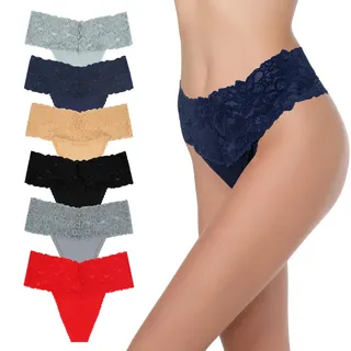 Garedob Tanga mit hoher Taille, Unterwäsche, Bauchkontrolle, Höschen, Baumwolle, Spitze, Größe S–4XL, 3XL - 3XL