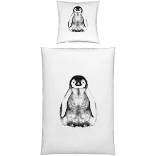 Esposa Bettwäsche, Weiß, Textil, Pinguin, 135x200 cm, pflegeleicht, angenehm wärmend, schadstoffgeprüft, Schlaftextilien, Bettwäsche, Bettwäsche, Flanell-Bettwäsche
