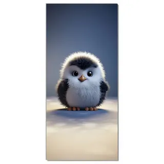 Wallario Türtapete Flauschiger Pinguin, glatt, ohne Struktur
