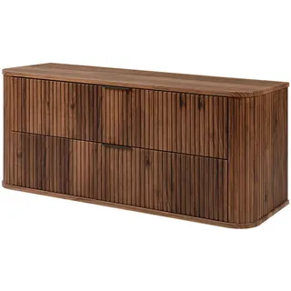 3e 3xe living.com Badezimmerschrank 2 Schubladen 120 x 51,7 x 41,5 cm Eiche-Nussbaum