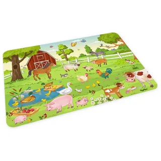 nikima Platzset stabiles Vinyl Tischset Bauernhof Kinder Platzset abwaschbar, (1-St) bunt