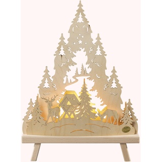 Saico Deko-Leuchte Wald, Holz, beige, 30 x 6 x 41 cm