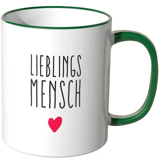 WANDKINGS® Tasse, Spruch Lieblingsmensch mit kleinem Herzchen - GRÜN