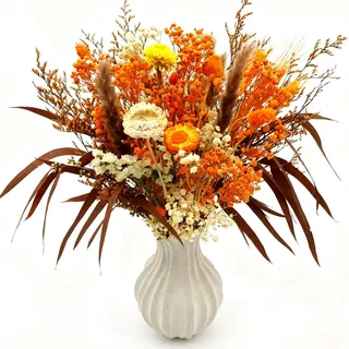 CAwished Trockenblumenstrauß Herbst Naturliche Trockenblumen Deko Getrocknete Naturliche Blumen für Boho Deko Wohnzimmerdeko Hochzeitsarrangement