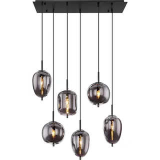 GLOBO Blacky 6-flg. 34 cm Balkenpendelleuchte schwarz matt