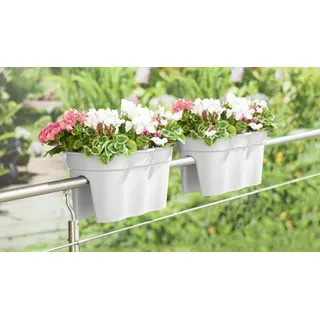 KHW Balkonkasten Flowerclip XL 57,5 x 27,7 x 27 cm weiß 2 St.