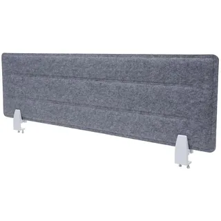Mendler Tischtrennwand HWC-G76, Büro-Sichtschutz Schreibtisch Pinnwand, Schallschutz Stoff/Textil mit Prägung ~ 100x30cm grau