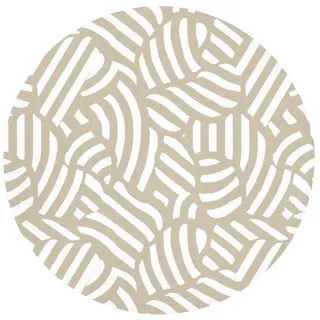 OnlyWow Badematte Abstrakt - Modern - Beige, Höhe 10 mm, Polyester, Rund, Badezimmerteppich, Badteppich, Rutschfest, Badvorleger, Waschbar beige Rund | 70 cm x 70 cm x 10 mm