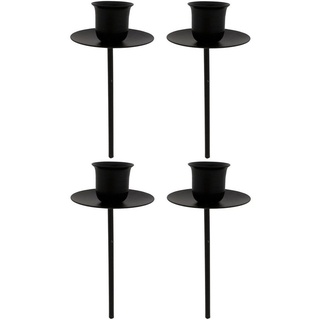 Annastore Kerzenhalter 4 x aus Metall mit Pick für Adventskranz (Adventskerzenhalter), Kerzenhalter für Adventskranz, Kerzenteller für Adventskran