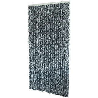 Flauschvorhang 90 x 200 cm Chenille Türvorhang grau-schwarz