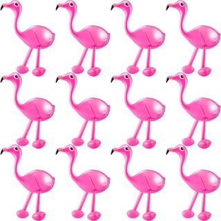 Diyfixlcd 12 Stück aufblasbare rosa Flamingo, Luau Party Dekorationen Hawaiian Flamingo Party Dekorationen Aufblasbarer Flamingo für Luau Party Supplies, Sommer Strand Pool Party Karneval Dekoration