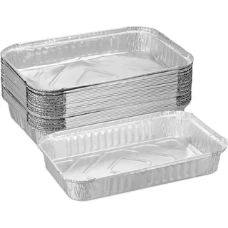 Relaxdays Grillschale 31 x 21 cm Aluminium silber