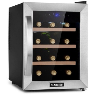 Klarstein Weinkühlschrank Reserva 12 Uno, für 12 Standardflaschen á 0,75l,Wein Flaschenkühlschrank Weintemperierschrank Weinschrank Kühlschrank