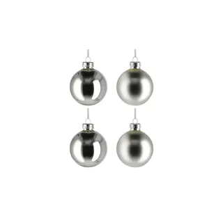 Möbel Kraft Weihnachtsbaumkugel 10er-Set ¦ silber ¦ Glas,Aluminium Ø: 6.0
