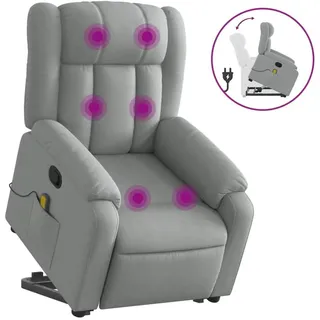 vidaXL Massagesessel mit Aufstehhilfe Stoff 92 x 98 x 0 cm Grau