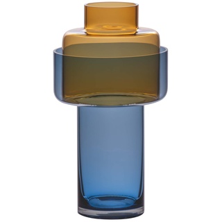 Remember - Glasvase Aura, Ø 17 x H 31 cm, blau / amber