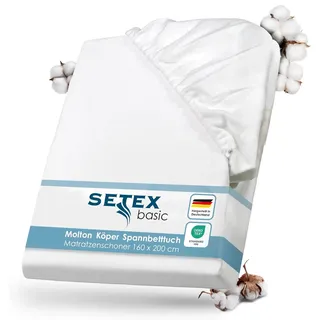Setex Molton Köper Matratzenschoner 160 x 200 cm Weiß