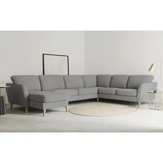 Home Affaire Wohnlandschaft HOME AFFAIRE "MARSEILLE XXL 349cm, U-Form, Ottomane rechts/links wählbar", grau, B:349cm H:88cm T:242cm, Struktur fein (58% Polyester, 22% Polypropylen);Filzoptik (100% Polyester);Webstoff (100% Polyester), Sofas, Wohnlandschaft, 