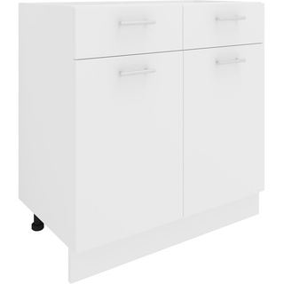 VCM Unterschrank/Frontblende Esilo (2 Türen/ 2 Schubladen, weiß/weiß, Küchenschrank)