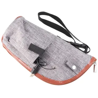 Abaodam USB Babyflaschenwärmer Reise Auto Flaschenwärmer Heizbezug Kohlenstofffaser Kleiner Temperaturregler 40°c Grau mit Haken für Babynahrung