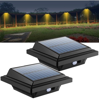 Coisini LED Dachrinnenleuchte 2Stück 40LEDs Dachrinnen Solarleuchten Wegeleuchte für Haus, Zaun, Bewegungsmelder