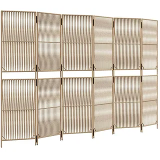vidaXL Paravent 6-tlg. Beige Poly Rattan