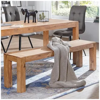 Lomadox Sitzbank, Akazie Holz-Bank Natur-Produkt Küchenbank im Landhaus-Stil 180/45/35cm