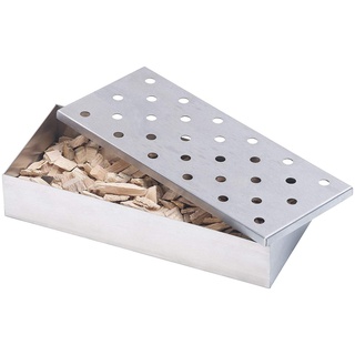 Rosenstein & Söhne Räucherbox aus rostfreiem Edelstahl, für Gas- und Holzkohlegrills