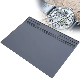 Bamjour Werkbankmatte, Elektronische Reparaturarbeitsmatte, Magnetmatte, Gummimatte, rutschfest, Uhrenreparaturtisch, Uhrmacher-Wartungszubehör, Grau, Tischmatte, Uhrmachermatte