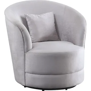 Atlantic Home Collection Drehsessel, 360° frei drehend, in Samtveloursbezug, inkl. Zierkissen grau