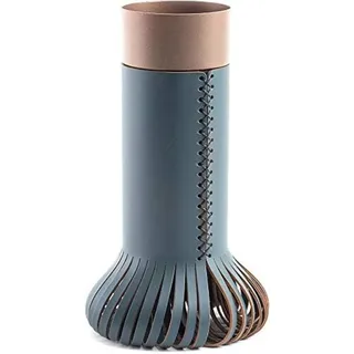 Vacavaliente Vase, Leder, Blau Petrol