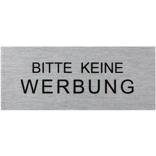 PRO PLUS Hinweisschild Aluminium Bitte keine Werbung 6 x 2,5 cm
