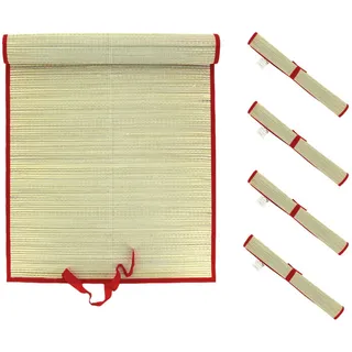 Mojawo 4er Set XL Stranddecke Strandmatte Bastmatte Strohmatte Picknickdecke Matte Decke Strand Liegedecke rot L180xB60cm