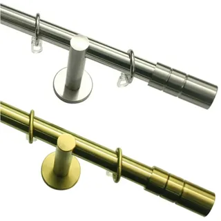 GARDINIA Gardinenstangen Set Zylinder 1-läufig  Ø 20 mm 200 cm edelstahl-optik
