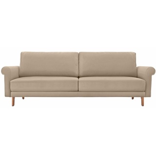 hülsta sofa 3-Sitzer »hs.450«, modern Landhaus, Breite 208 cm, Füße in Nussbaum beige