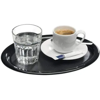 APS Tablett KAFFEEHAUS schwarz rund 20,0 x 26,0 cm, 1 St.