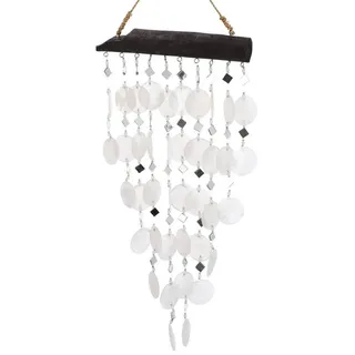 Guru-Shop Dekoobjekt Muschel Mobile, Ethno Windspiel, Sonnenfänger -.. weiß 30 cm x 60 cm x 2 cm