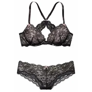 LASCANA Push-up-BH schwarz/rosa 80C