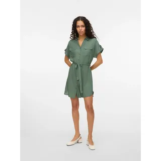 Vero Moda Midikleid Shirtkleid Unifarben Grün L